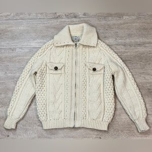 Cladyknit Donegal Kids 100% Wool Irish Cardigan Sweater Size 32 (12-14)